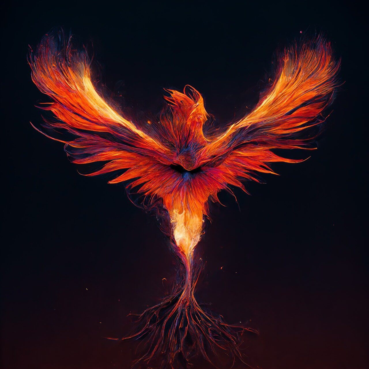 Phoenix rising out of the earth