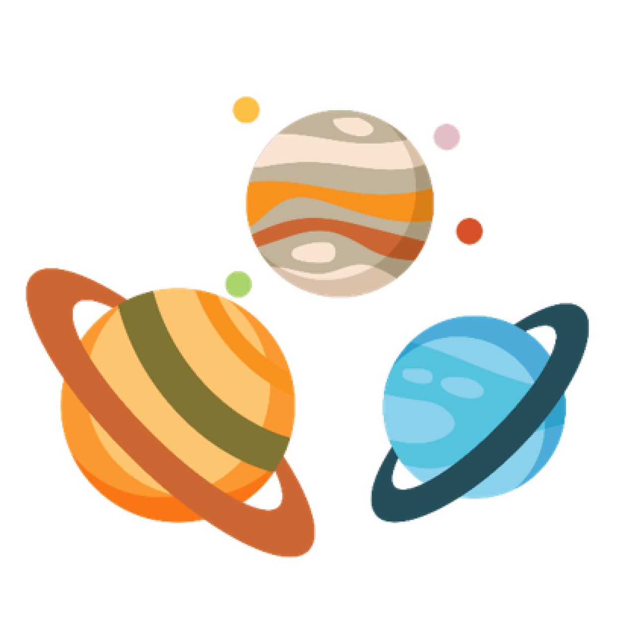 Cartoon drawing of planets