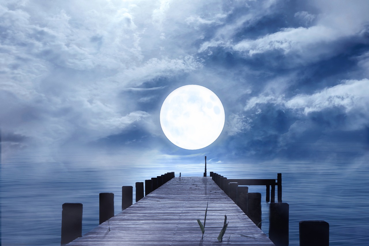 Dock pointed towards the moon