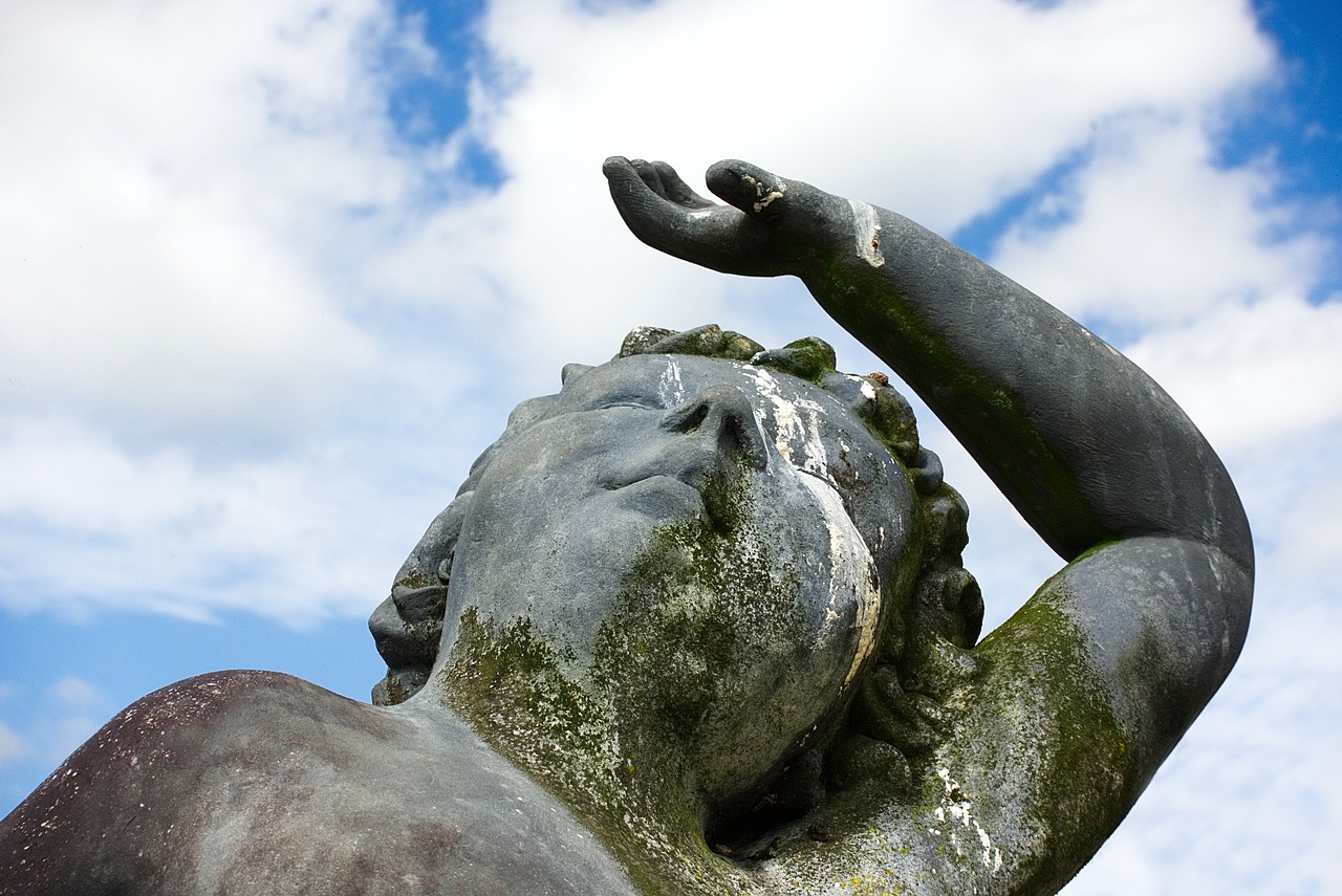 Close-up of a statue against the sky