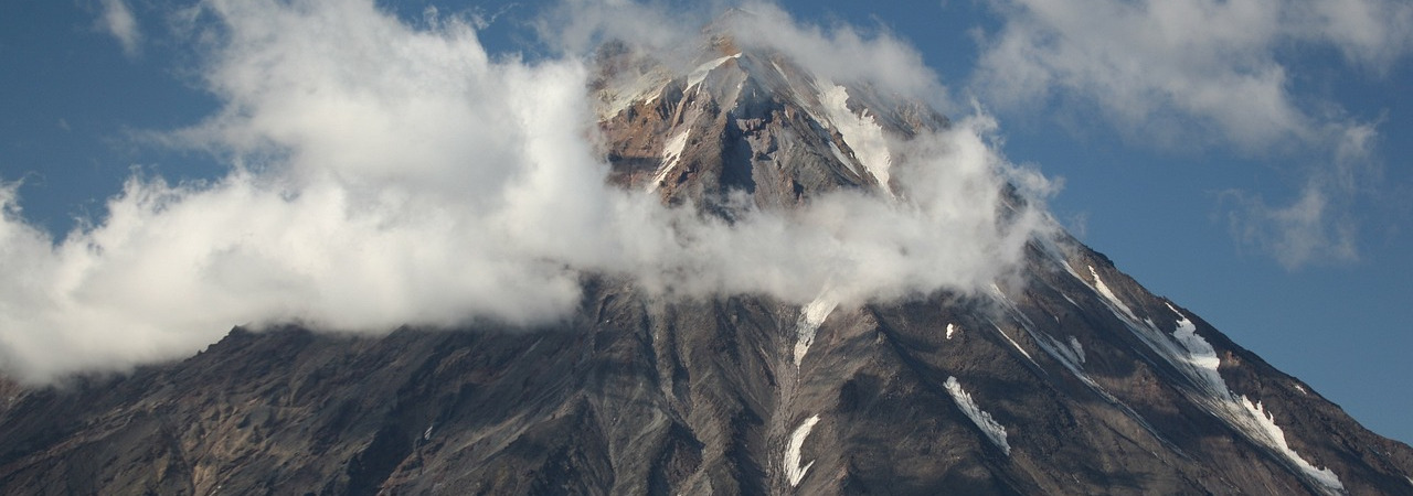 Snowy mountain peak