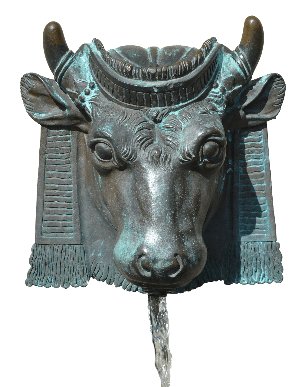 Iron sculpture of a bull